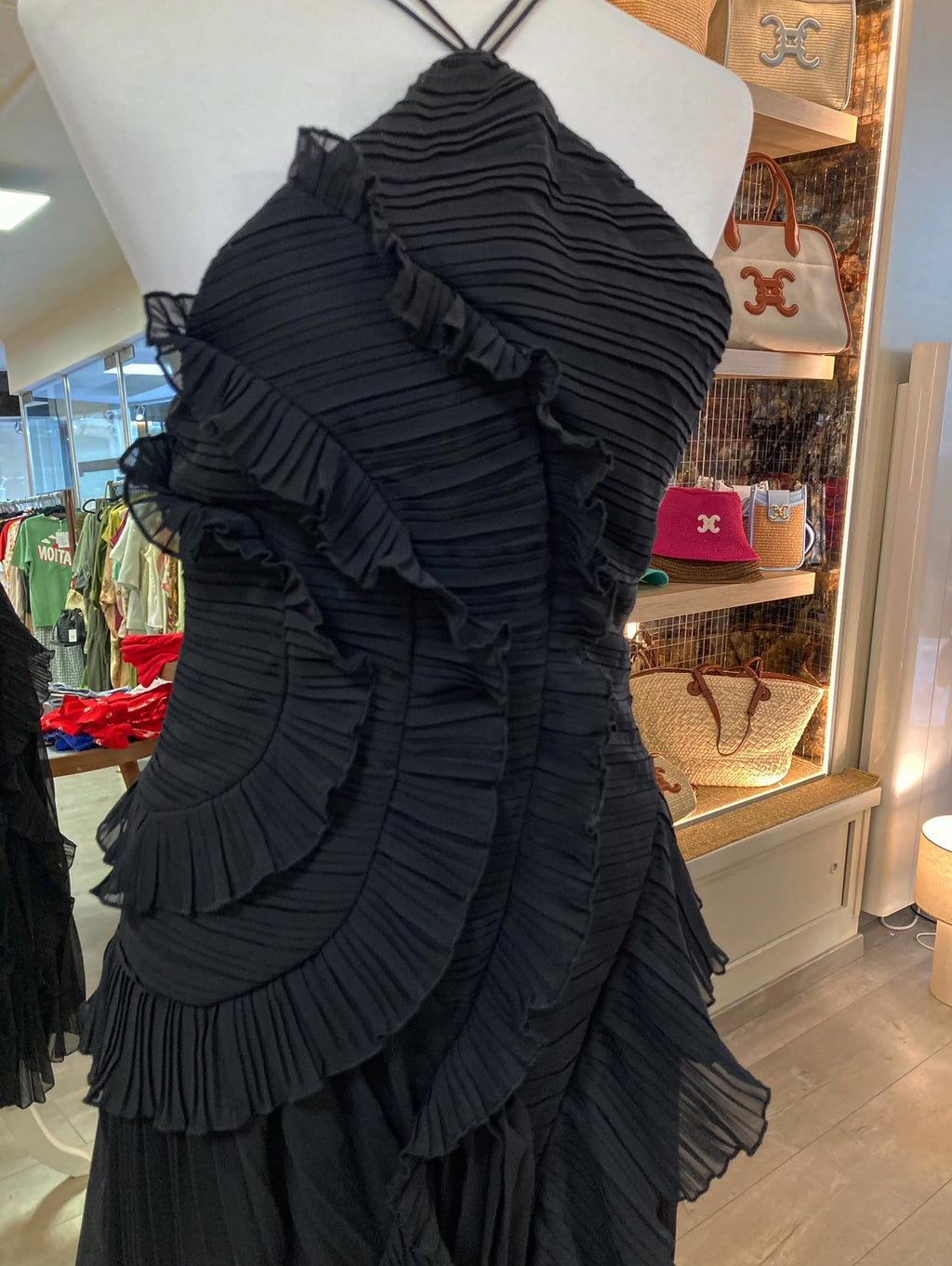 Robe Victoria – Robe de soirée plissée noire