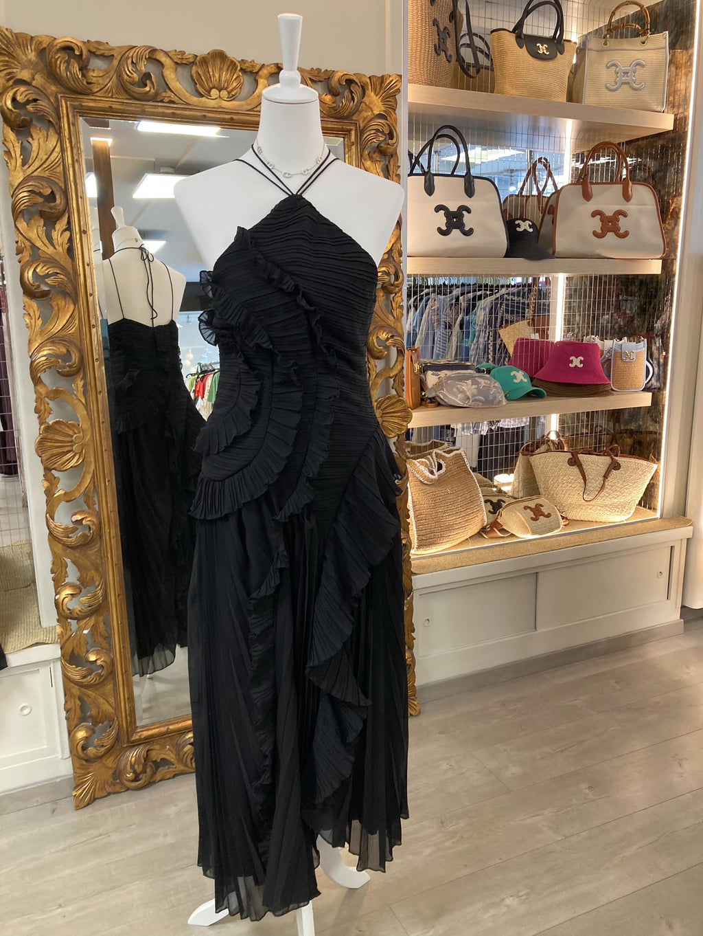 Robe Victoria – Robe de soirée plissée noire
