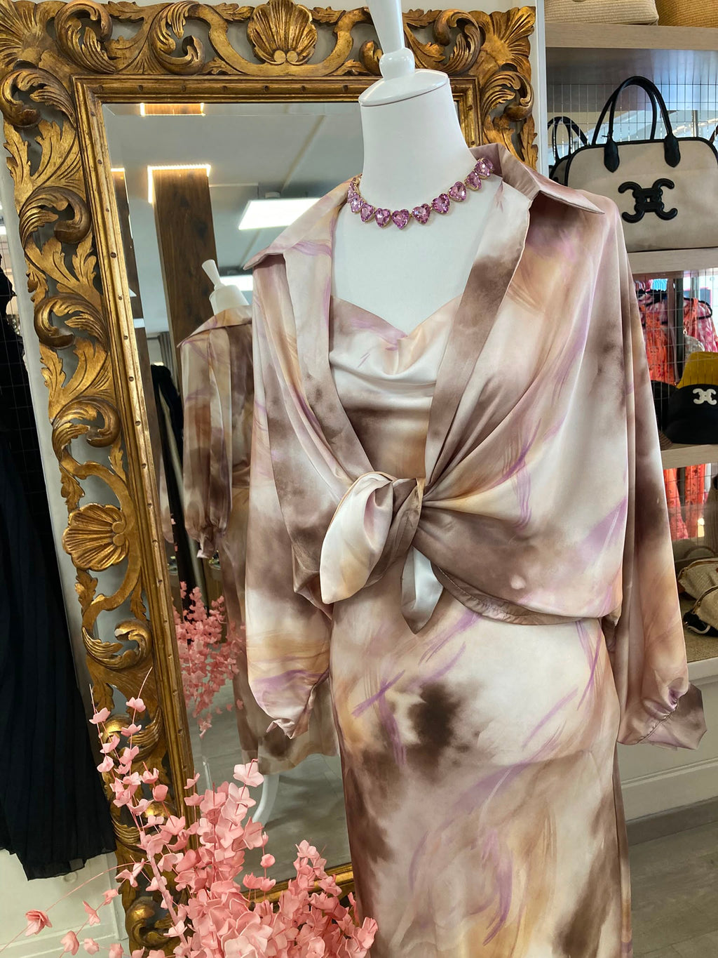 Robe Ambre – Robe satinée imprimée