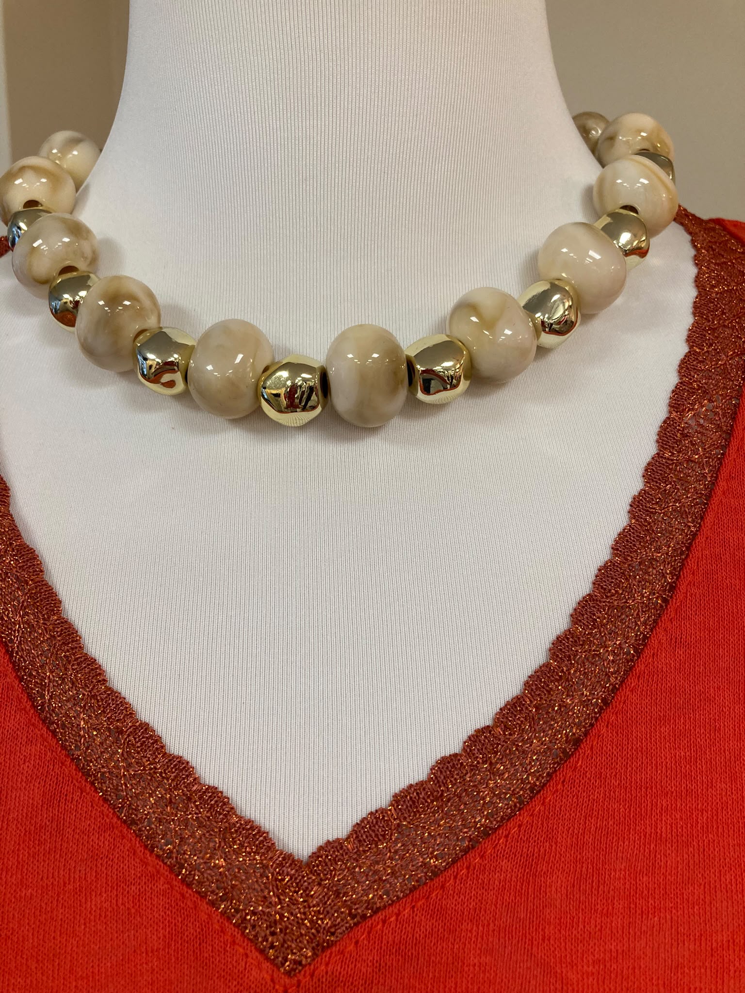 Collier Perla – Beige & Doré