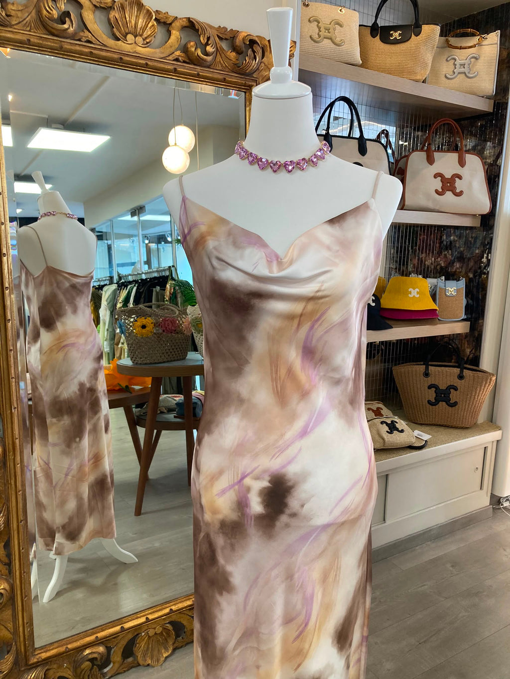 Robe Ambre – Robe satinée imprimée