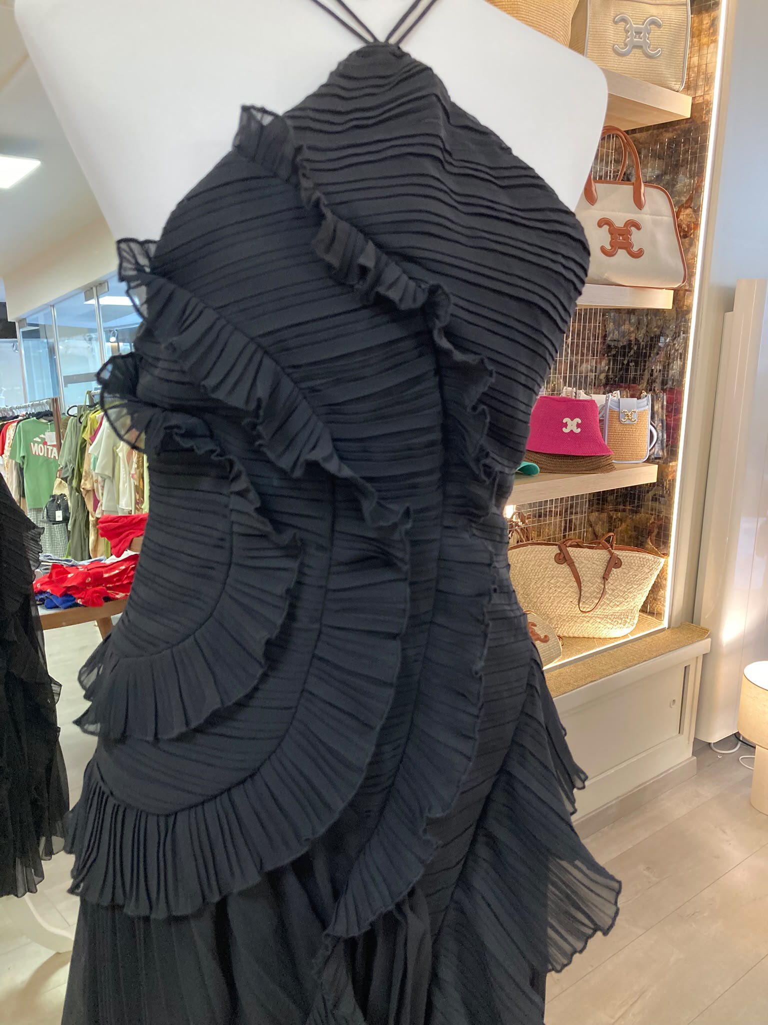 Robe Victoria – Robe de soirée plissée noire
