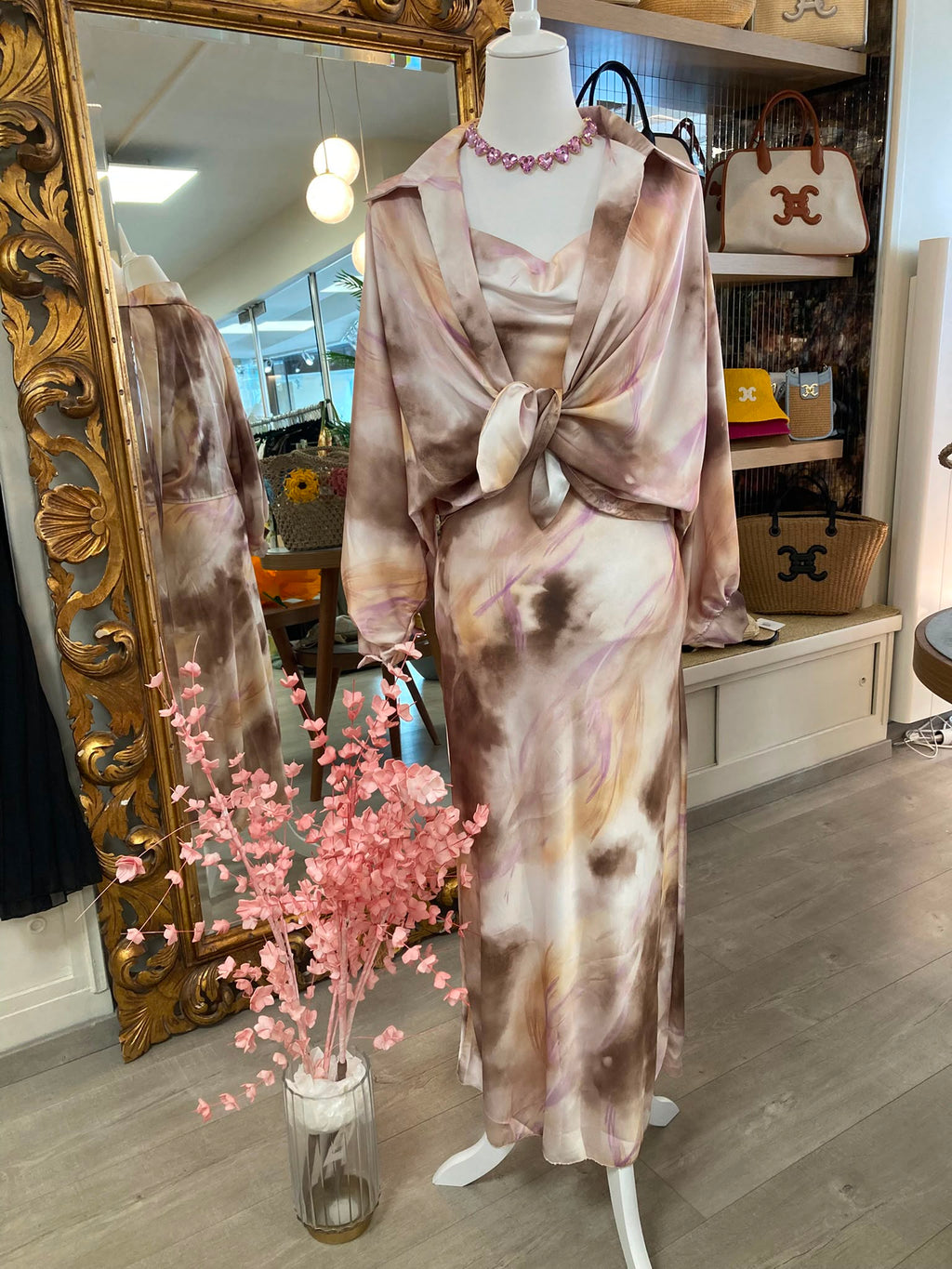 Robe Ambre – Robe satinée imprimée